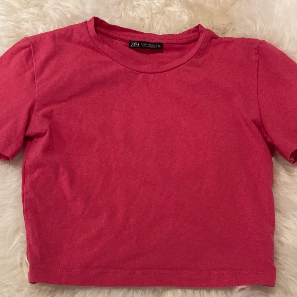 Zara Pink Cropped Tee